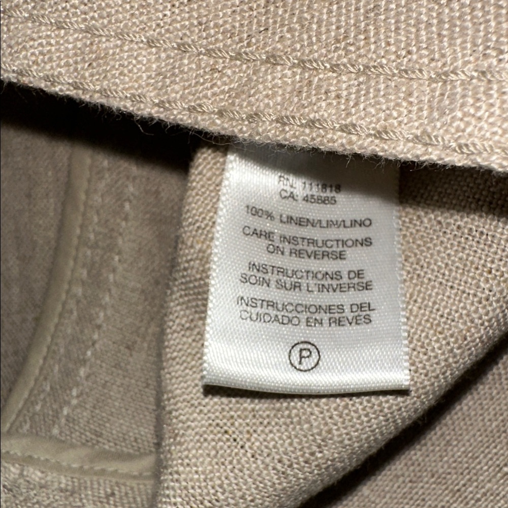 MICHAEL KORS SIZE L~100% LINEN DRESS JACKET BLAZER~PUFF SLEEVES GOLD BUTTON UP - Picture 4 of 16